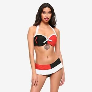 Harley Quinn Suicide Squad XXL 2X Classic Halter Diamond Bikini Swim Top Costume